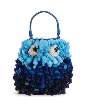 Anya Hindmarch Sea Urchin Paillette Embellished Clutch - Blue