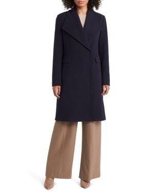 Via Spiga Swing Crepe Coat - Blue