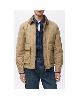 Mango Quilted Water-Repellent Jacket - Natural