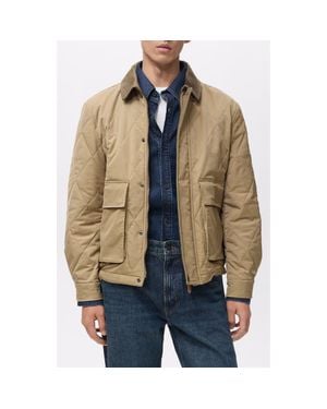 Mango Quilted Water-Repellent Jacket - Natural