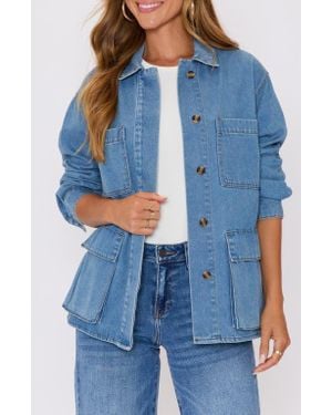 Vici Collection Blair Belted Denim Jacket - Blue