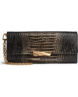 Donna Karan Amagansett Metallic Croco Wallet - Black