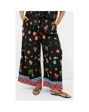 City Chic Selena Print Wide Leg Pants - Black