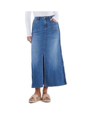 Wash Lab Denim Braided Denim Maxi Skirt - Blue