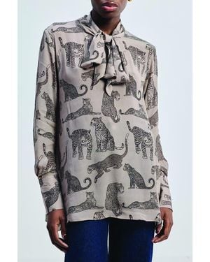 REISTOR Relaxed-Fit Top With Front Tie - Gray