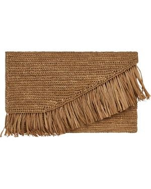 Vitamin A Paloma Raffia Clutch - Brown