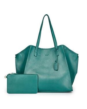 Old Trend Iris Large Leather Carryall Tote - Green