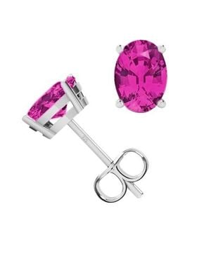 Donatello Gian Sterling Oval Studs - Purple