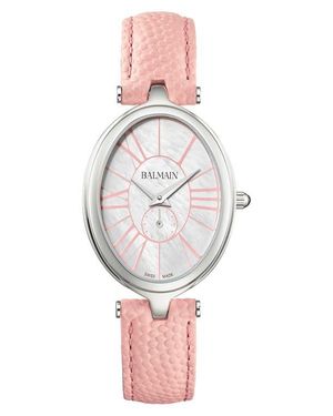 Balmain Haute Elegance Oval Leather Strap Watch, 26Mm X 32Mm - Gray