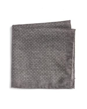 Jack Victor Keele Neat Dot Silk Pocket Square - Gray