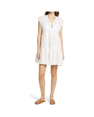 Robin Piccone Fiona Flouncy Cover-Up Dress - White