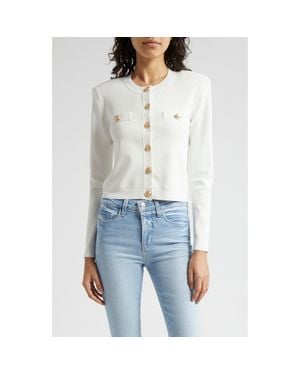 L'Agence Toulouse Crewneck Cardigan - White