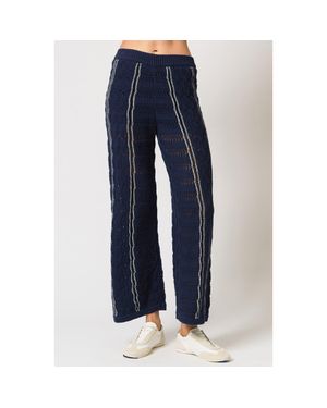 Central Park West Amber Novelty Stitch Sweater Pant - Blue