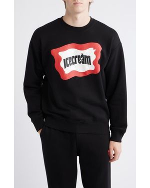 ICECREAM Cotton Graphic Sweatshirt - Black