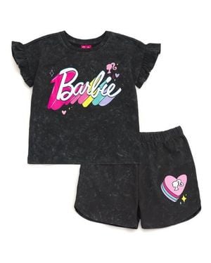 Barbie Wash T-Shirt & Shorts Set - Black