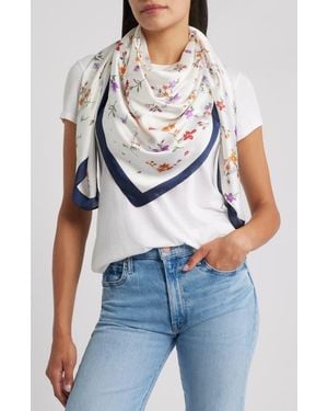 Tasha Floral Satin Scarf - Black