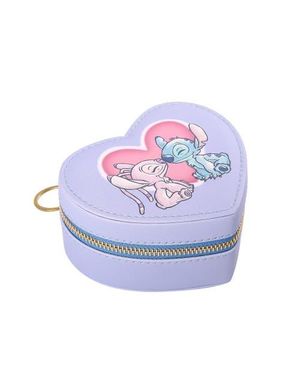 Disney Angel Zippered Heart Shaped Jewelry Travel Case - Blue