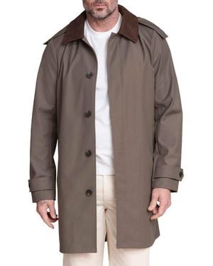 Bagatelle Combo Collar Mac Coat With Detachable Hood - Brown