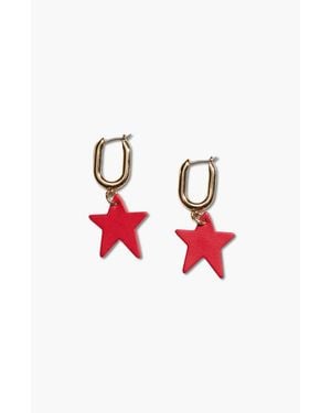 Nickel & Suede Tate Earrings - Red