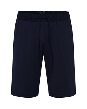 Hanro Night And Day Cotton Knit Drawstring Shorts - Blue