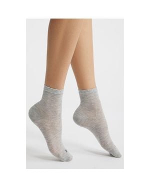 Hue Sheer Rib Crew Socks - White