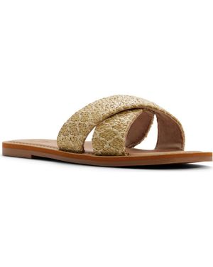 Roxy Andreya Raffia Slide Sandal - Brown