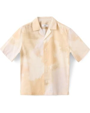 Mango Abstract Print Short Sleeve Button-Up Shirt - Natural