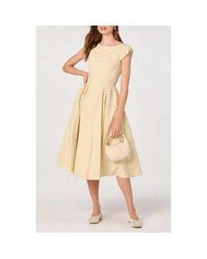 Astr Emalee Check Print A-Line Dress - Natural