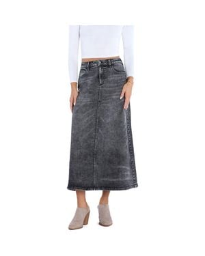 Wash Lab Denim Remi Denim Maxi Skirt - Gray