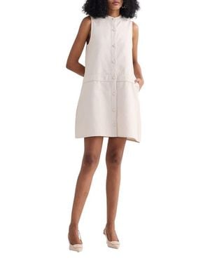 REISTOR The Cotton Tweed Shift Dress - White