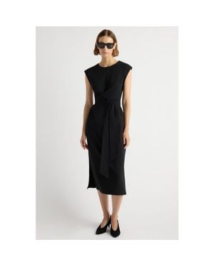 MODERN CITIZEN Fei Tie-Front Organic Cotton Dress - Black