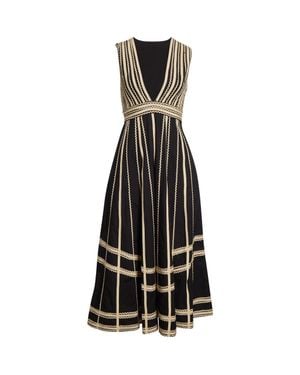 Ulla Johnson Palermo Plunge Neck Midi Dress - Black