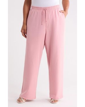 Bernardo Tie Waist Sweatpants With Piping - Pink