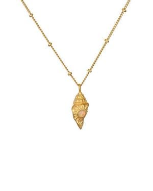 Satya Jewelry Resilient Spirit Opal Conch Shell Necklace - Metallic