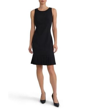 Kasper Pleated Sleeveless Sheath Dress - Black