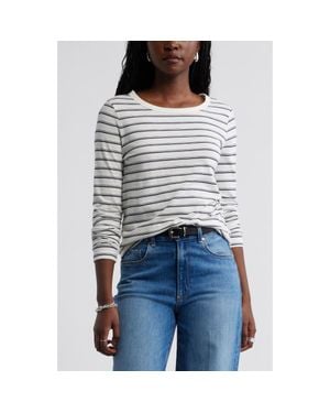 Caslon Long Sleeve Slub Crewneck T-Shirt - Multicolor