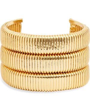 Karine Sultan Snakechain Textured Cuff Bracelet - Metallic