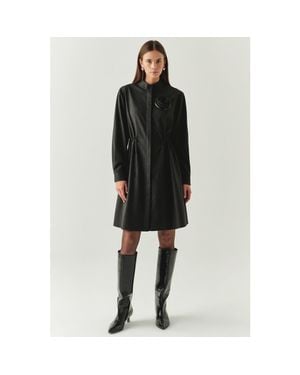 Exquise Denver High Neck Long Sleeve Dress - Black