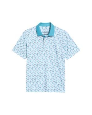 Swannies Mike V Floral Piqué Performance Golf Polo - Blue