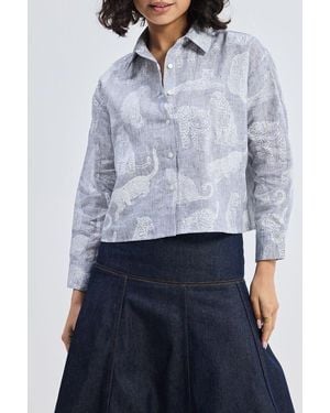 REISTOR Oversized Boxy-Fit Shirt - Blue