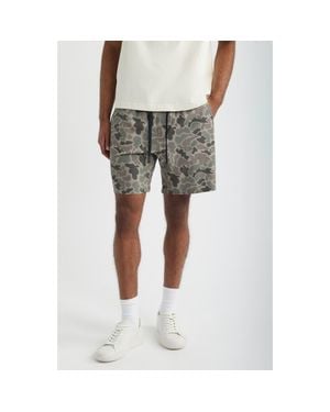 Saint Studio Racer Tech Camo Drawstring Shorts - Gray