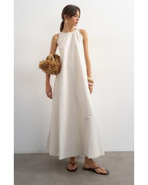 TOPSHOP Scoop Back Maxi Dress - Natural