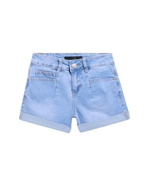 Joe's Jeans Kids' Pleated Rolled Cuff Denim Shorts - Blue