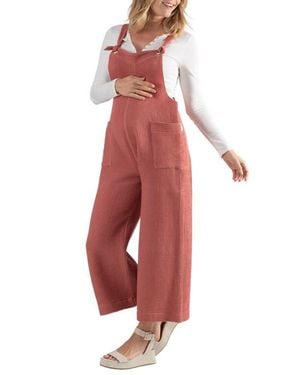 Cache Coeur Maya Organic Cotton Gauze Maternity/Nursing Jumpsuit - Red