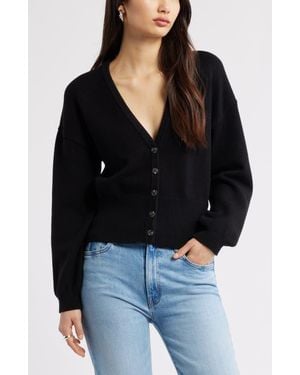 Open Edit Rib Waist Cardigan - Black