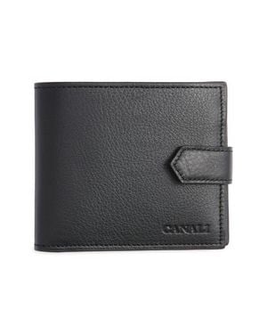 Canali Tumbled Calfskin Billfold Wallet - Black