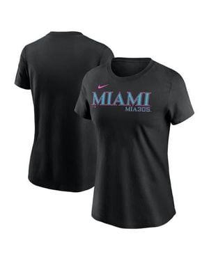 Nike Miami Marlins 2025 City Connect Wordmark T-Shirt - Black