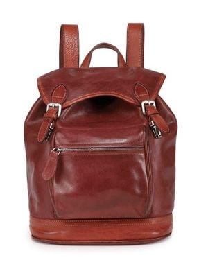 Old Trend Ficus Genuine Leather Durable Travel Backpack - Red