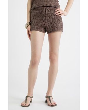 BP. Open Stitch Beach Shorts - Brown
