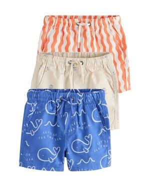 Next Kids' 3-Pack Geo Print Shorts - Blue
